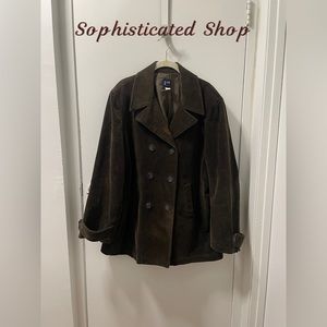Gap Corduroy Double Breasted Lined Coat With Pockets